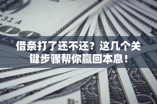 济南借条打了还不还？这几个关键步骤帮你赢回本息！