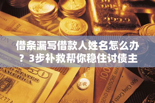 济南借条漏写借款人姓名怎么办？3步补救帮你稳住讨债主动权